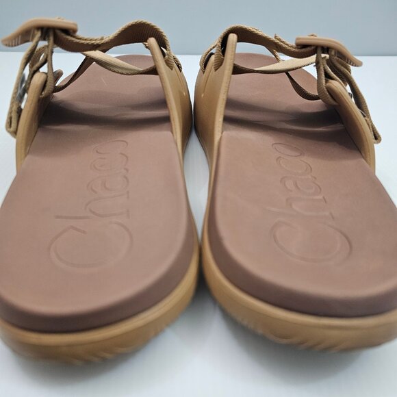 Chaco Chillos Slide Sandal Womens 12 Doe Tan Brown Adjustable Comfort Casual NEW - Picture 9 of 13